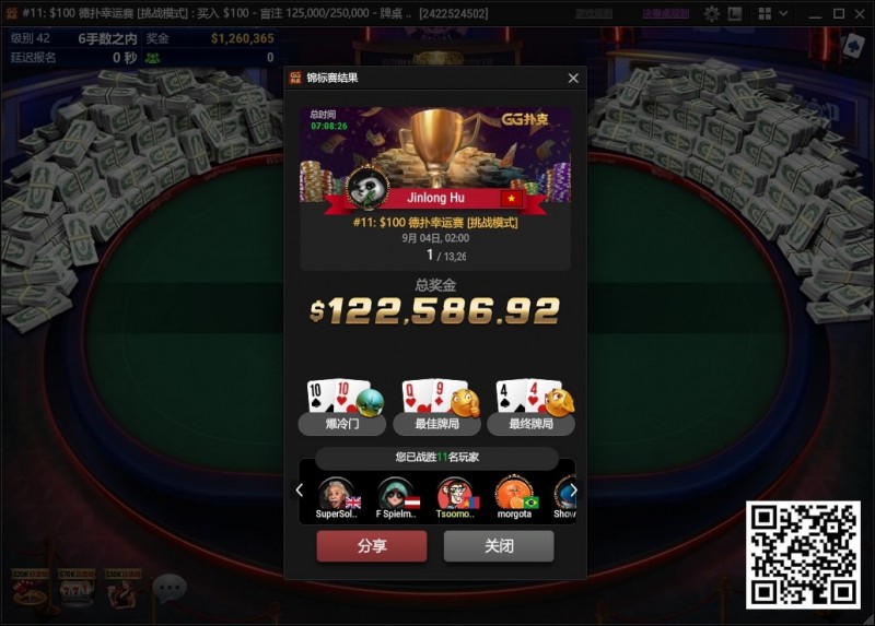 【牌手扑克】国人再夺WSOP金手链！扑克迷一七七解锁新成就！