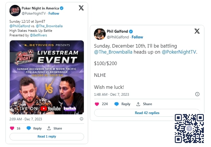 【牌手扑克】话题 | Phil Galfond和Eshaan Bhalla将进行一场现场高额桌单挑赛