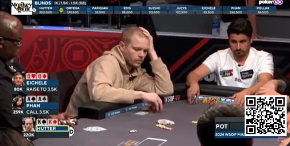 【牌手扑克】话题 | WSOP主赛事，两位选手在翻牌前先后弃掉KK和QQ